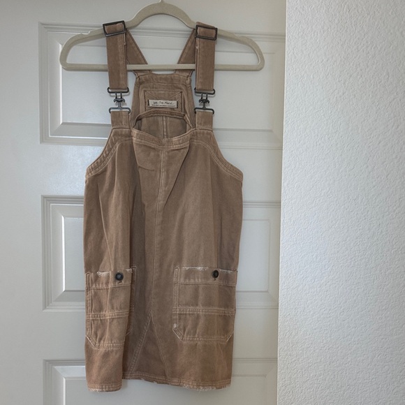 Free People We The Free Brown Overall Dress with Pockets XS - Picture 1 of 2